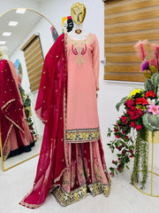 Party-wear Georgette Coding Sequence & Embroidery Work Suit