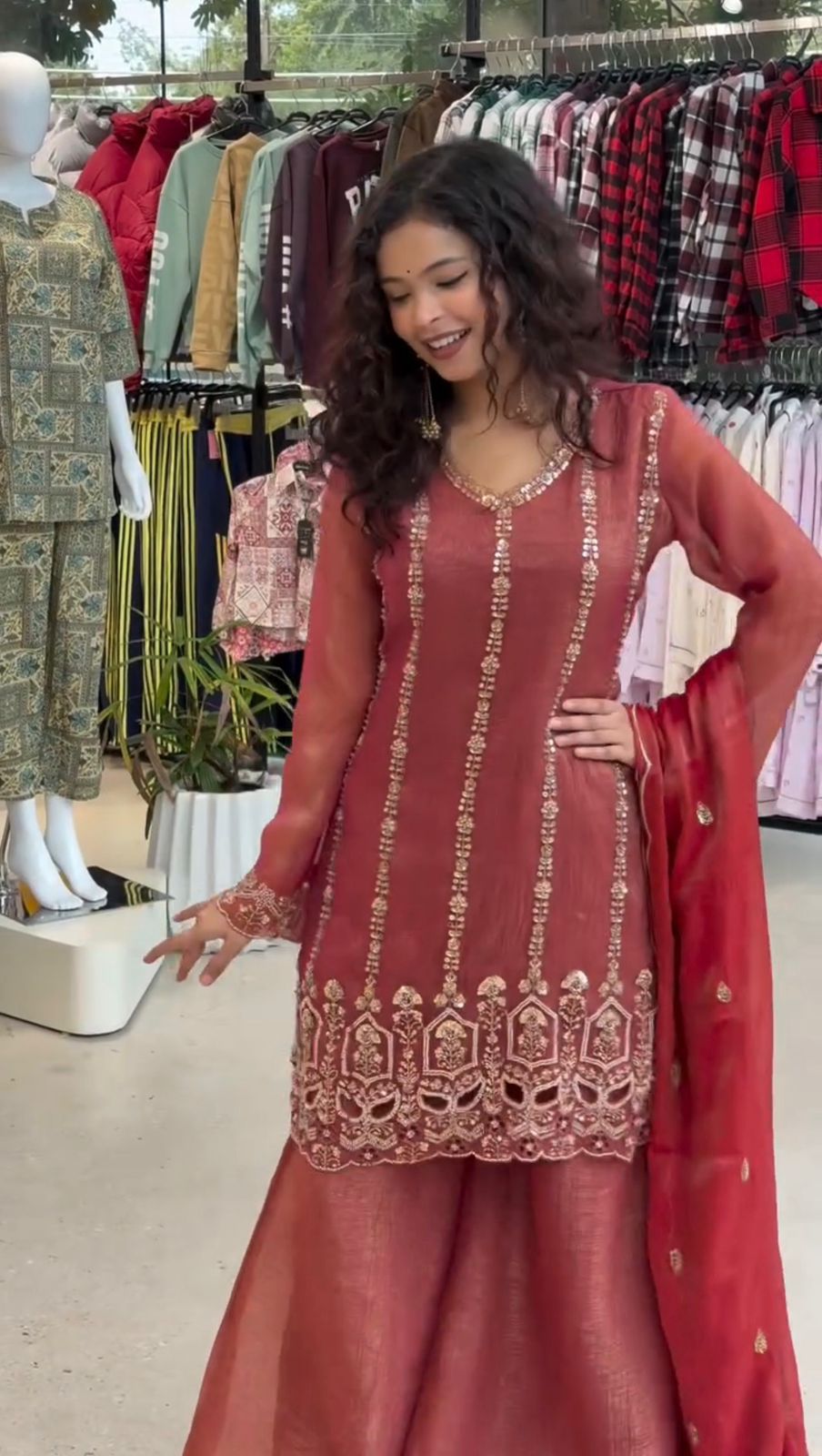 Wedding Special Crunchy Sequence Embroidery Work Suit
