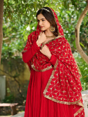 Festival Beautiful Pure Vichitra Silk Sequence & Embroidery Work Long Gown