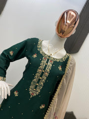 Party-wear Designer Chinon Silk Sequence Embroidery Work Suit