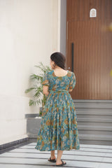 Beautiful Printed Georgette Work Gown
