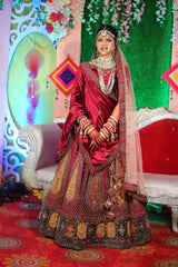 Bridal Special Viral Velvet Zarkan Diamond Work Lehenga Choli
