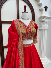 Wedding Designer Chinon Silk Coding Sequence Work Lehenga Choli