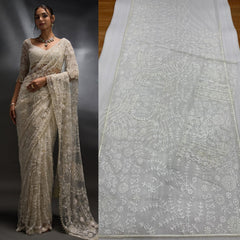 Party-wear Bollywood Blockbuster Net Multi Sequence Embroidery Work Saree