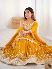 Beautiful Party-wear Georgette Thread With Sequence Work Lehenga With Top