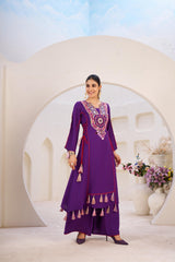 Girly Stylish Thread & Real Mirror With Tassels & Fancy Lace Co-Ord Set