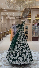 Reception Special Georgette Embroidery Sequence Work Lehenga Choli