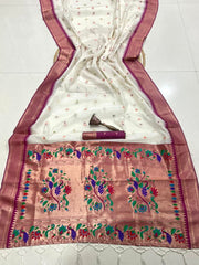Beautiful Soft Organza Bambo Silk Zari Weaving Saree