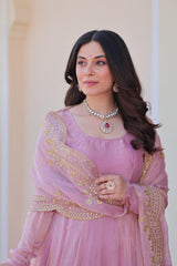 Beautiful Fendy Chiffon Rich Sequence & Zari Embroidered Gown