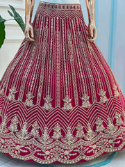 Royal Elegance Butterfly Net Sequins & Codding Embroidery Work Lehenga Choli