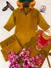 Beautiful Crunchy Silk Kurti Koti & Palazzo Set