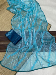Party-wear Jimmy Choo Embroidery Sequence & Crocio Lace Work Saree