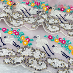 Party-wear Pink Soft Organza Sequence & Thread Work Saree