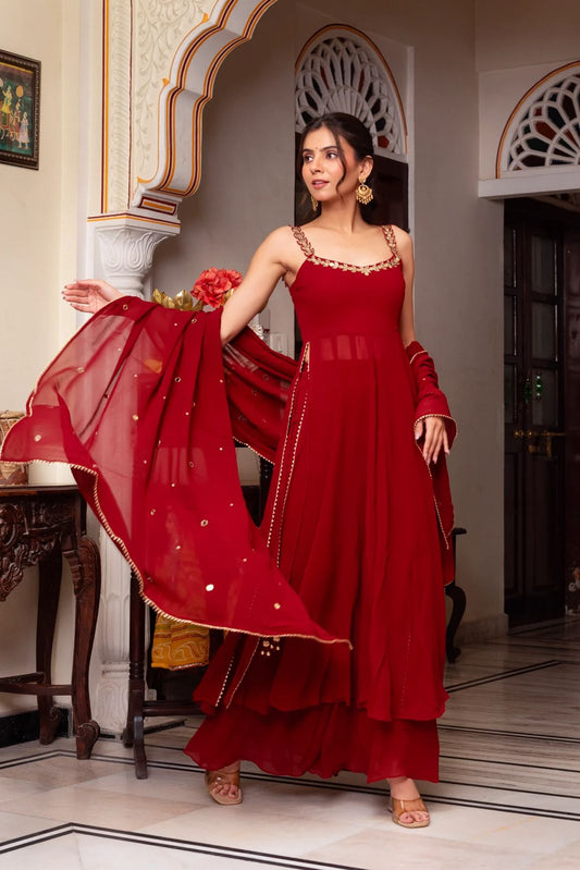 Elegant Black Colour Handwork & Real Mirror Work Gown