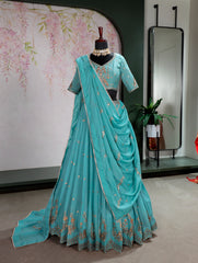 Royal Perfect Blend Of Sparkle & traditional Start Georgette Lehenga Choli