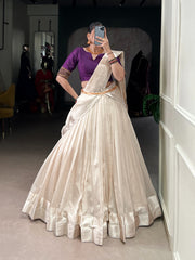 South Indian Traditional  Pattu Lehenga Half Saree
