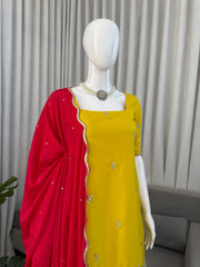 Party-wear Natural Crepe Silk Thread With Sequence Work Sharara