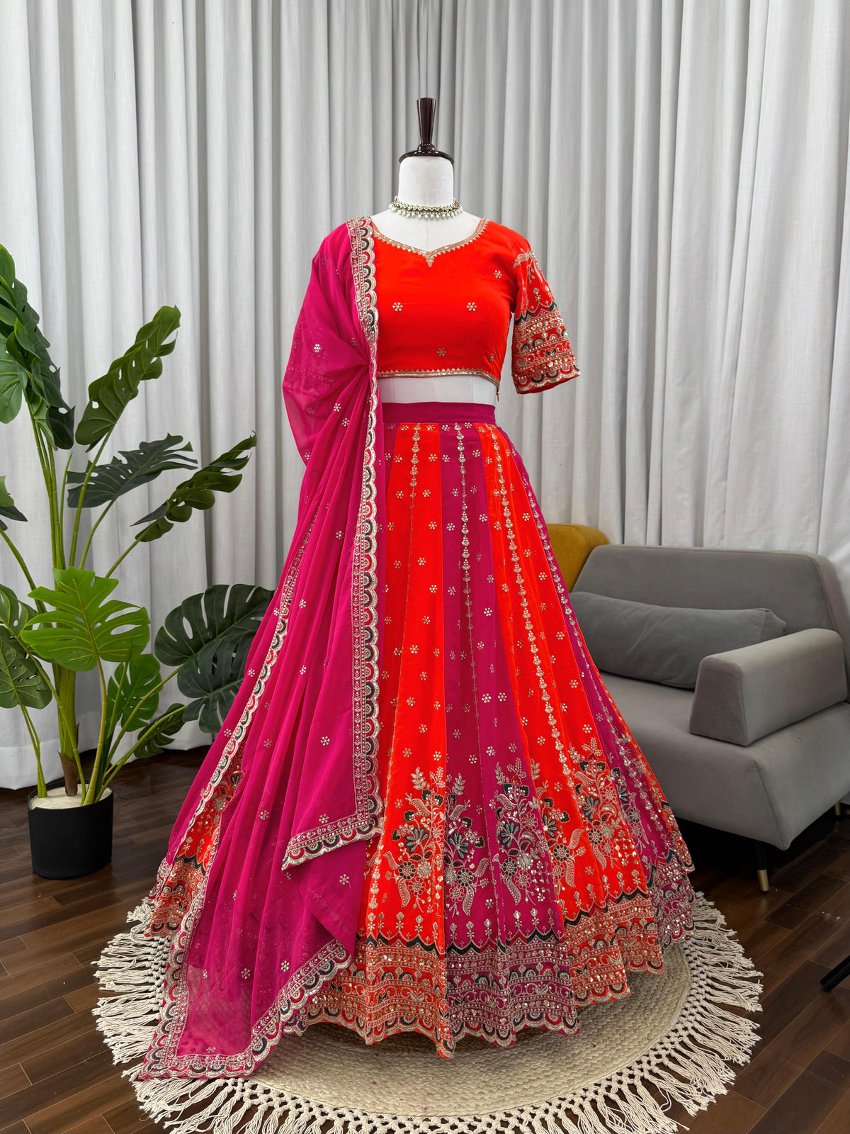 Sangeet Special Georgette Thread With Sequence Work Lehenga Choli