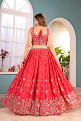 Royal Chinon Silk Sequence & Codding Embroidery Work Lehenga Choli