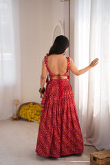Navratri Special Rayon Digital Printed Lehenga Choli With Koti