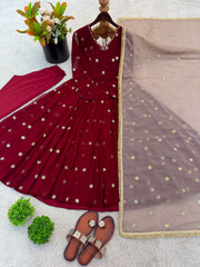 Party-wear Georgette With Embroidery Work Gown
