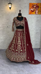 Festival Special Georgette Embroidery Sequence With Real Mirror Work Lehenga Choli