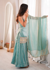 Ethnic Wear crush Real mirror Embroidery Sequence Work Sarara Set