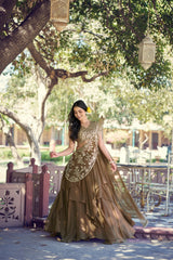 Beautiful Marble Fabric With Elegant Sequins & Thread Work Lehenga Choli