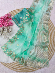 Jimmy Choo Barberry Parzim Printed Party-wear Saree