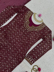 Partywear Georgette Thread With Sequence Work Dress
