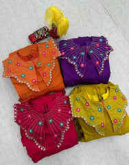 Trending Roman Silk Embroidery Thread & Khatli Work Gown