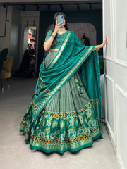 Beautiful Effortless Glamour Tussar Silk Floral Printed Lehenga Choli