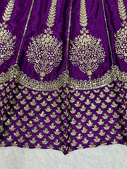 Purple Chinon Silk Thread With Sequence Work Lehenga Choli