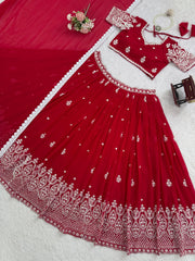 Party-wear Designer Georgette Thread With Sequence Work Lehenga Choli