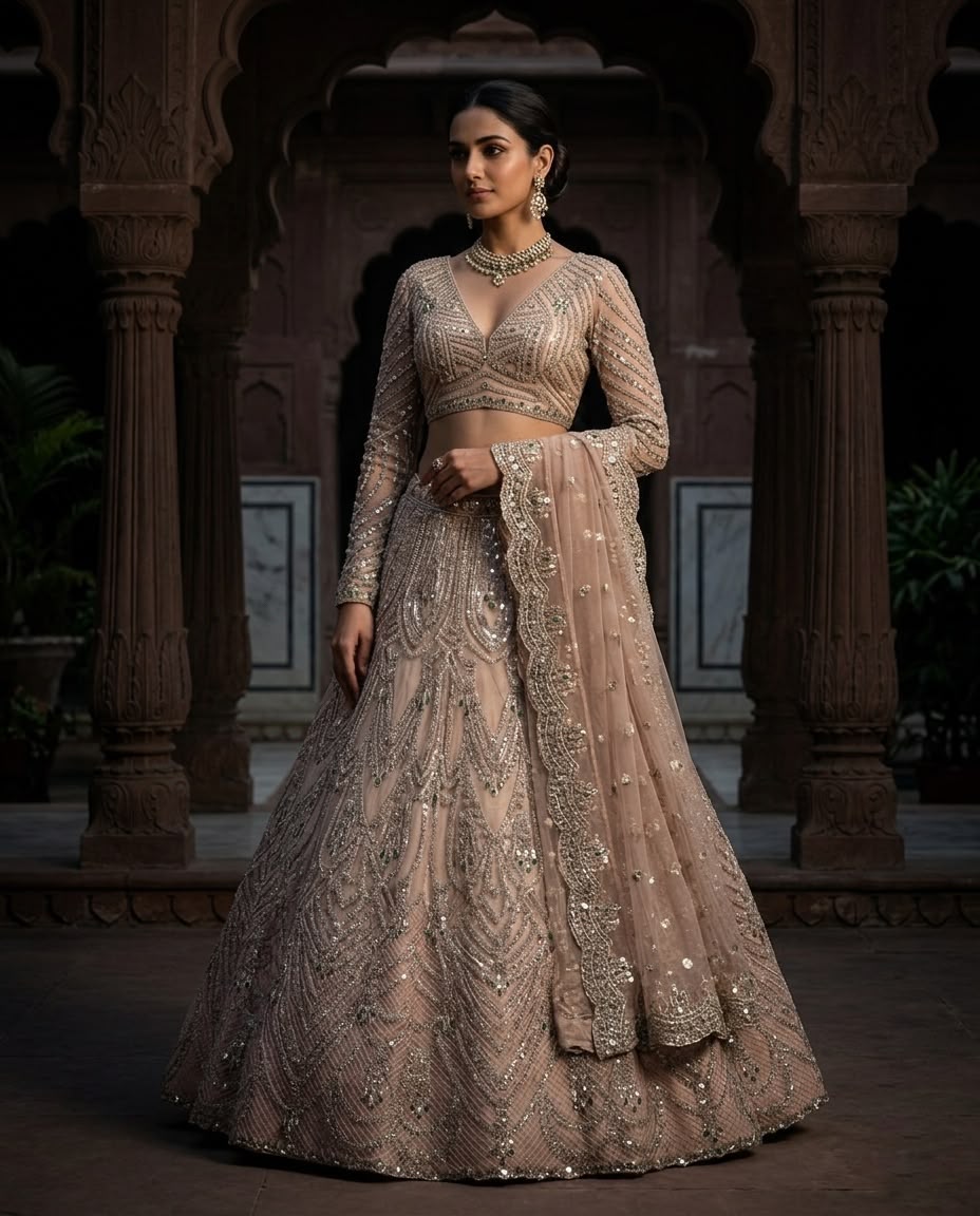 Party-wear Butterfly Coding Sequence Stone Work Lehenga Choli