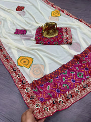 Beautiful Premium Georgette Patola Printed Saree