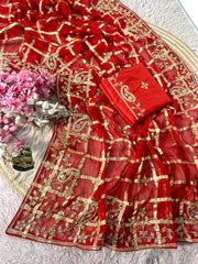 Beautiful Soft Viscose With Traditional Pittawork Saree