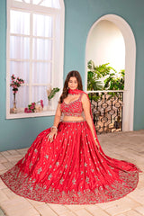 Royal Chinon Silk Sequence & Codding Embroidery Work Lehenga Choli