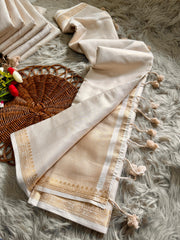 Traditional Stunning Kasavu Rich Zari Border Work Saree