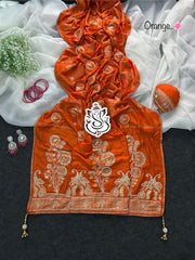 Beautiful Pure Dola Moti Hand Work Saree