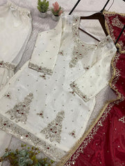 Beautiful Fendy Silk Sequence Embroidery Work Dress