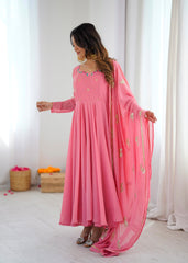 Women’s Ethnic Style Georgette Embroidery & Sequence Work Gown