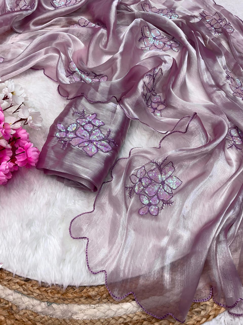 Jimmy Choo Barbery Beautiful Thread & Sequence Work Saree