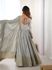 Trending Chinon Silk Thread With Sequence Work Gown