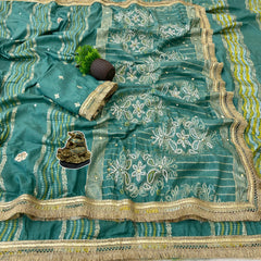 Beautiful Moti Katdana & Sequence Handwork Saree