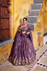 Trendy Chocolate Crush Sequence & Thread Embroidery Work Lehenga Choli