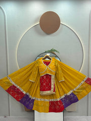 Navratri Special Georgette Embroidery & Mirror Lace Work Lehenga With Stitched Choli