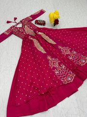 Festival Special Pure Vichitra Thread & Sequence Work Crop Top