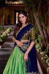 South Indian Special Kanchipuram Silk Zari Weaving Work Half Saree