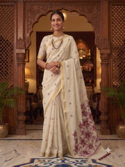 Beautiful Elegant Jamdhani Handloom Cotton Silk Saree